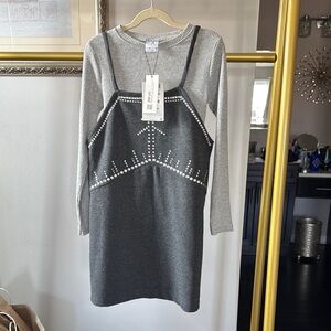 Gray Dress with Silver Stud Accents